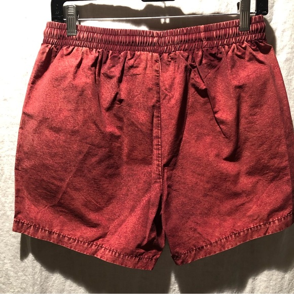 NWT New Look burgundy acid wash swim trunks drawstring waist no lining S - Picture 5 of 8